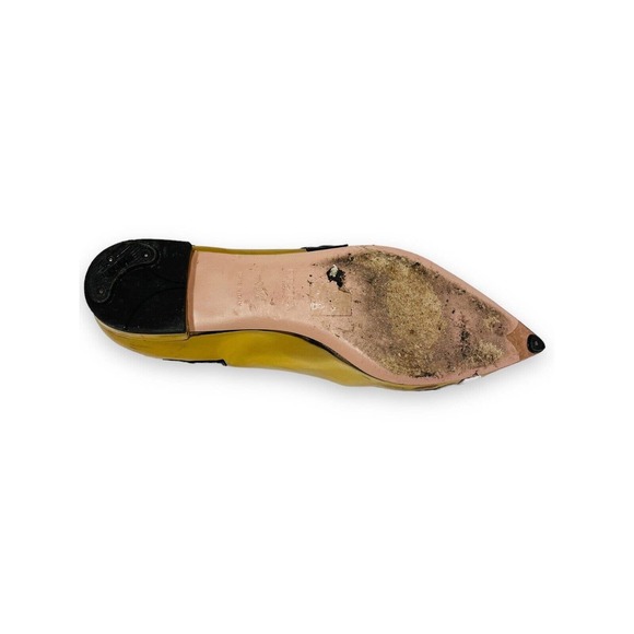 PRADA Gold Metallic Floral Appliqué Leather Pointed Toe Ballet Flats 38.5 - Picture 6 of 8